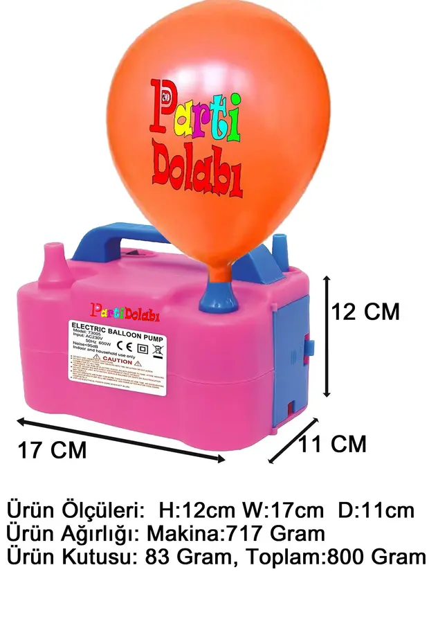 Çift Çıkışlı Balon Şişirme Makinası, Elektrikli Balon Pompası 73005 Pembe Mavi Çift Çıkışlı Balon Şişirme Makinası, Elektrikli Balon Pompası 73005 Pembe Mavi